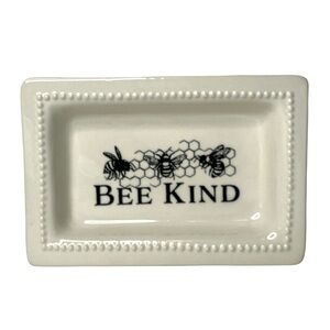 Ashland Ceramic Bee Kind Trinket‎ Tray Cream English Garden New Ring Desk Dish